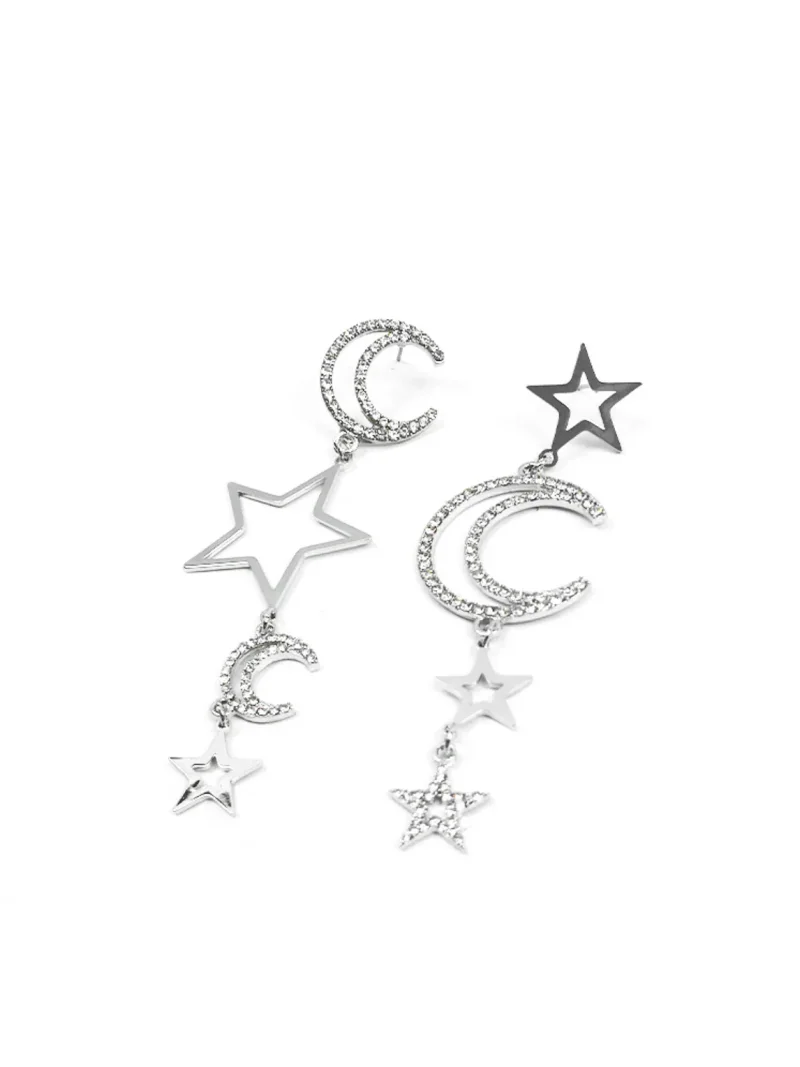 Aros Estrellas y Lunas Strass