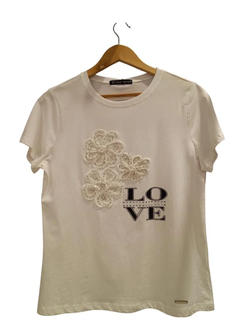 Remera Algodón Bordada